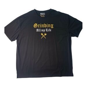 Sz 4xl GRINDING ALL MY LIFE TEE Black Graphic T-Shirt